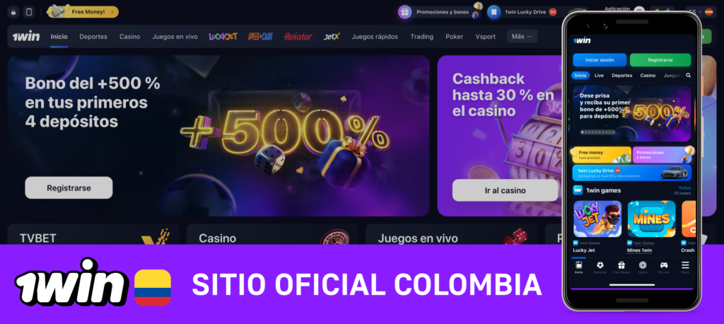 Interfaz de la plataforma 1Win Colombia
